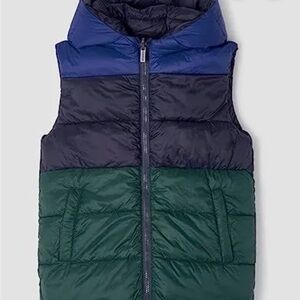 Mayoral Colorblock Puffer Hooded Vest Reversible Boy Size 6